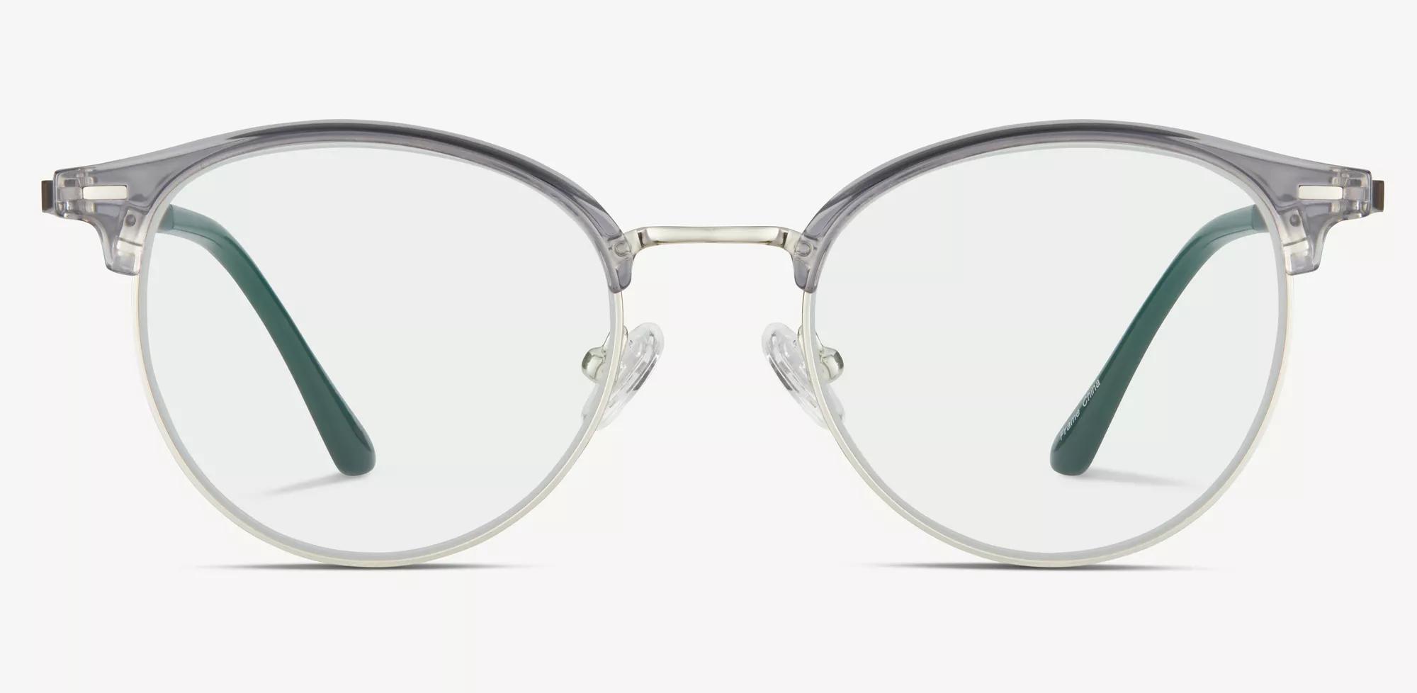 Impression Men's Gray Crystal/Silver Round Eyeglasses Online