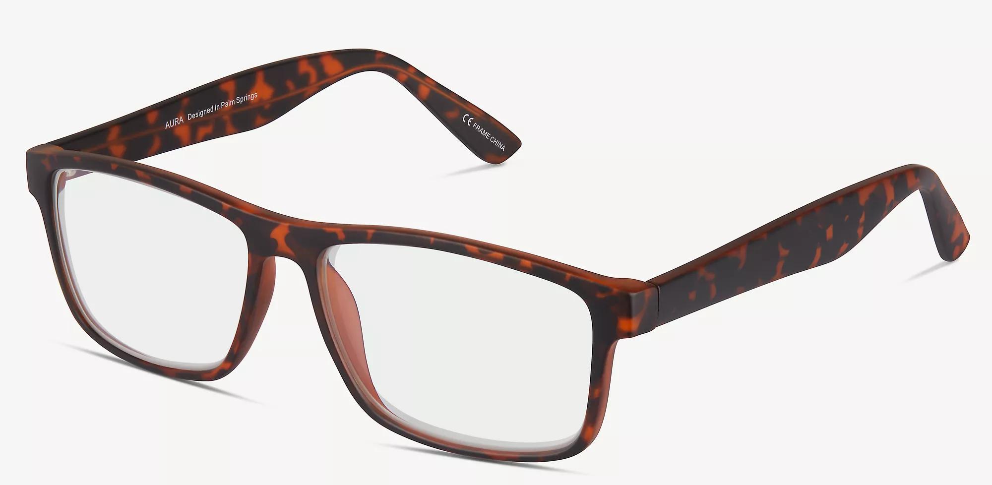 Aura Men's Tortoise Rectangular Eyeglasses Online & In-store Aura Men's Tortoise Rectangular Eyeglasses Online & In-store