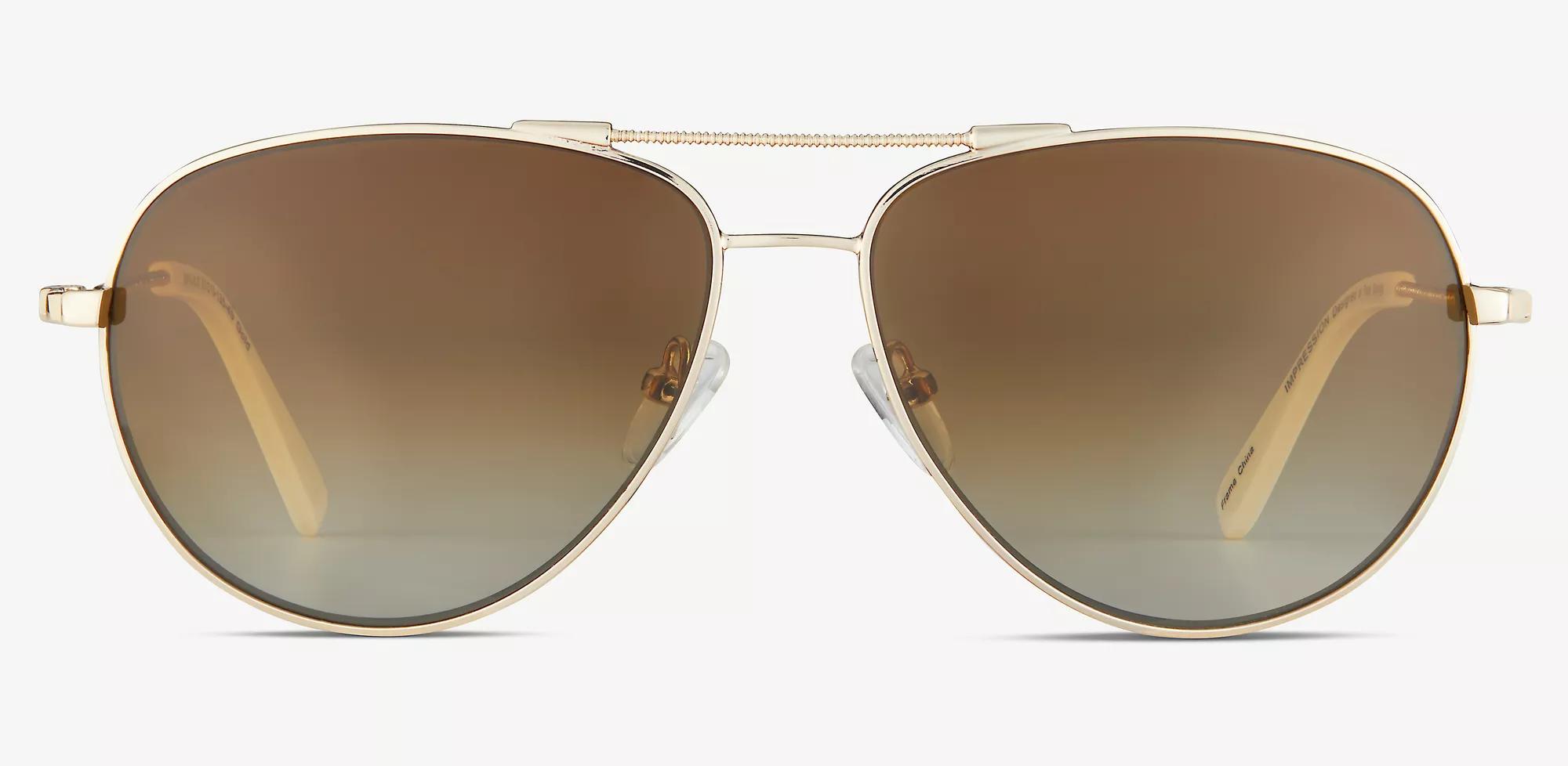 Impression Women s Gold Aviator Sunglasses Online In store Stanton Optical