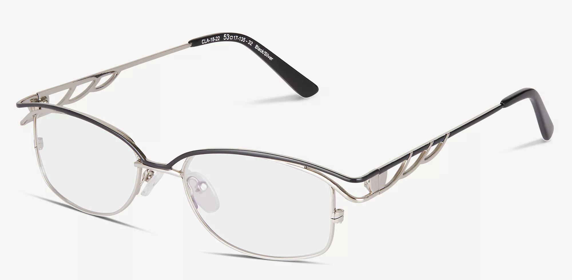 Claire Women's Black/Silver Browline Eyeglasses Online & In Claire Women's Black/Silver Browline Eyeglasses Online & In