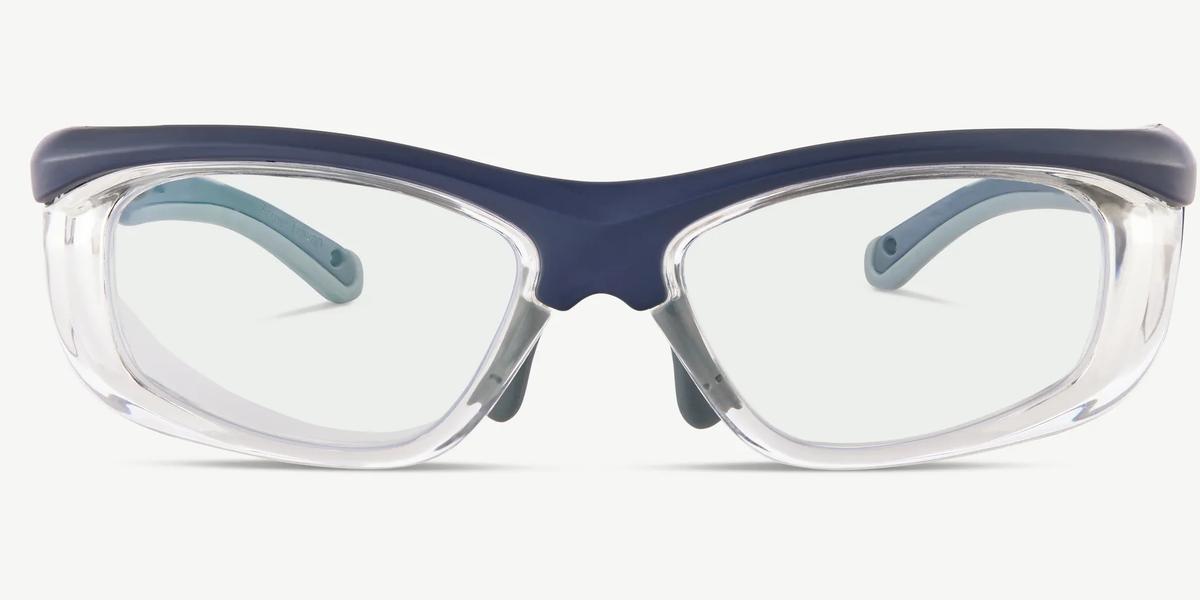 Pentax Unisex's Navy Blue/Gray Rectangular Eyeglasses Online & In