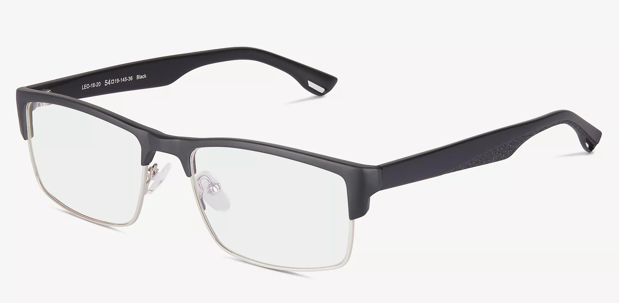 Leo Men s Black Rectangular Eyeglasses Online In store Stanton Optical