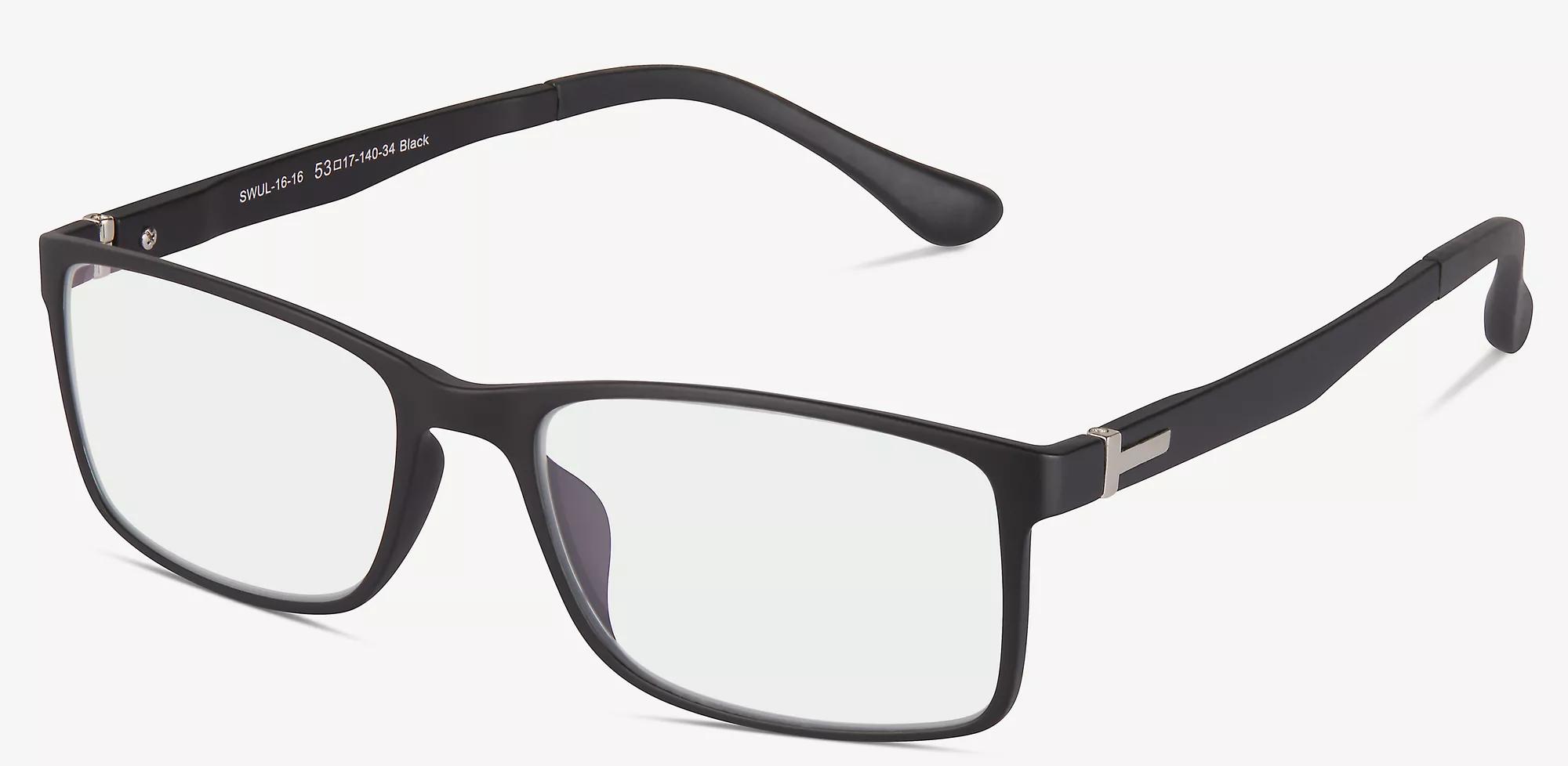 Swiss Men s Black Rectangular Eyeglasses Online In store Stanton Optical