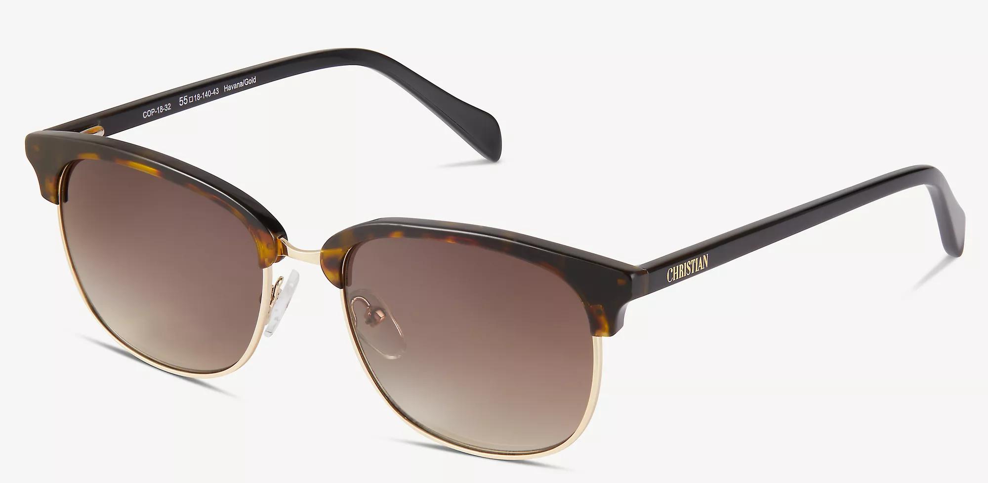 Christian of Paris Women s Havana Gold Browline Sunglasses Online In store Stanton Optical